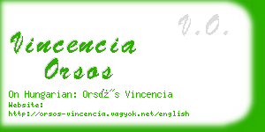 vincencia orsos business card